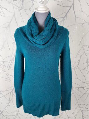 Banana Republic Merino Wool Cashmere Blend Cable Knit Cowl Neck Sweater